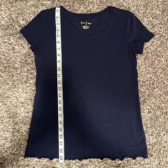 Lilly Pulitzer Mari Top, size XS, color is True Navy - Picture 4 of 7